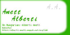 anett alberti business card